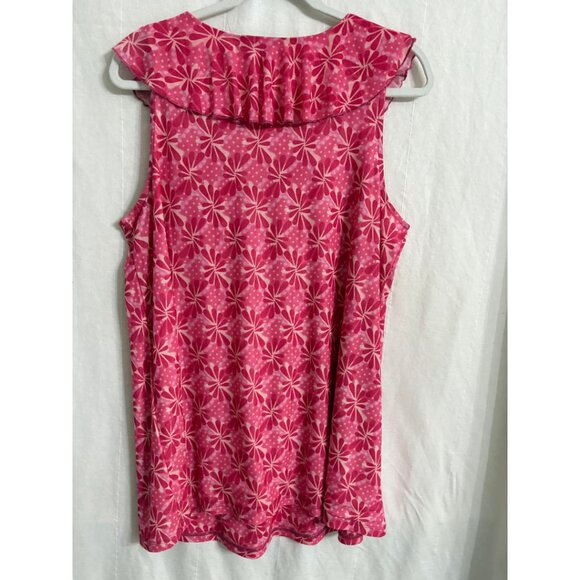 Sleeveless Ruffle V-Neck Mesh Top - Picture 3 of 6